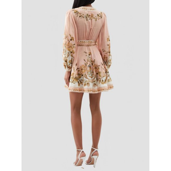 Zimmermann Chintz Floral Print Slubbed Cotton Mini Dress US 6 - Picture 4 of 11